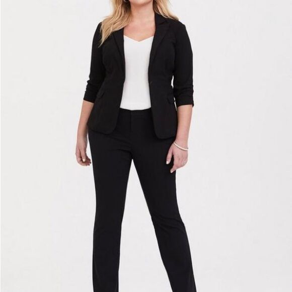 Torrid Studio‎ Lexington Millennium Stretch Blazer Office Plus Size 2 2X Black - Picture 3 of 9